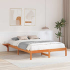 Bed Frame Waxed Brown 140 x 200 cm Solid Pine Wood