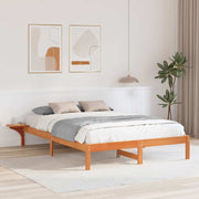Bedframe 140x200 cm massief grenenhout wasbruin