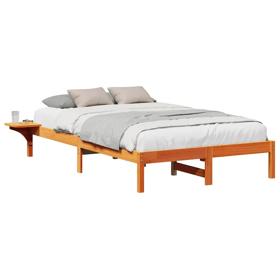 Bedframe met nachttafels Bruin 120 x 200 cm Wasbruin