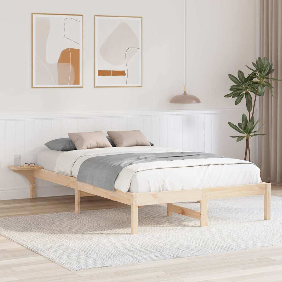 Bedframe met nachttafels Bruin 140 x 190 cm Bruin