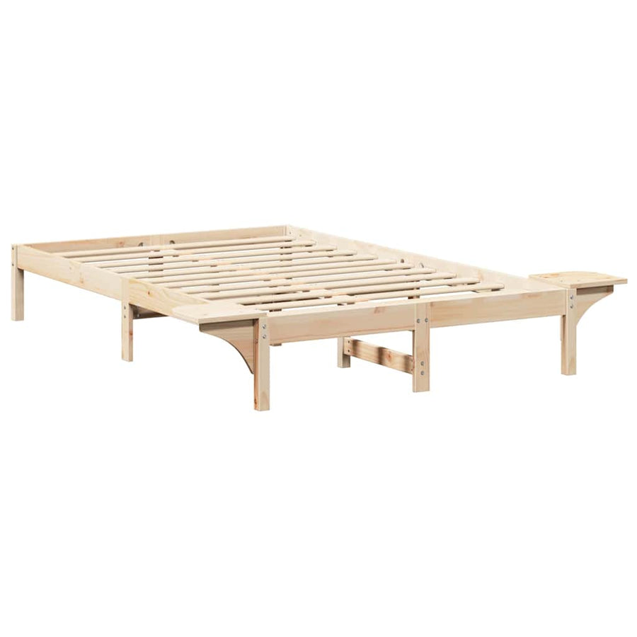 Bedframe met nachttafels Bruin 140 x 190 cm Bruin