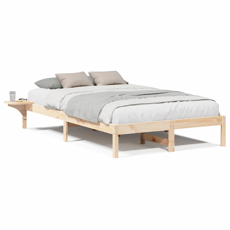 Bedframe met nachttafels Bruin 140 x 190 cm Bruin