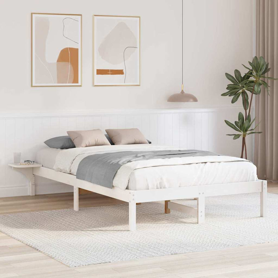 Bedframe met nachttafels Wit 135 x 190 cm Wit