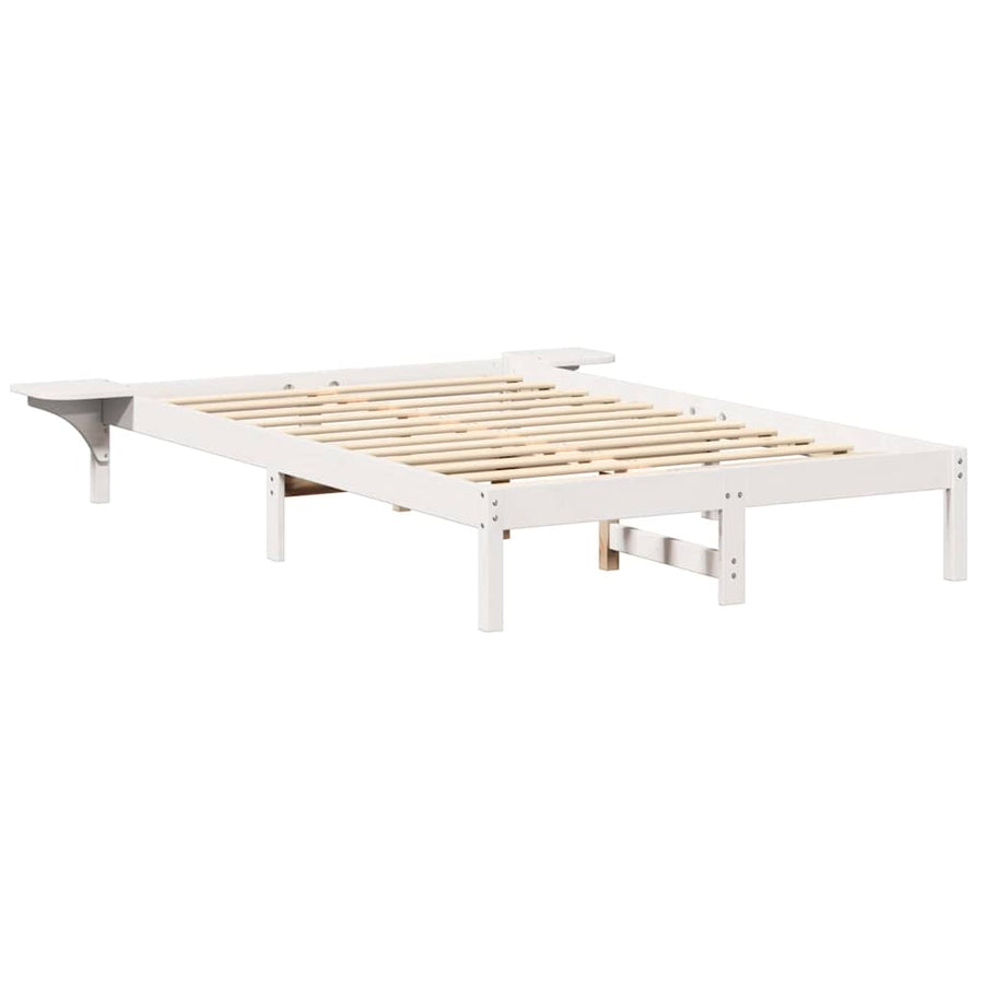Bedframe met nachttafels Wit 135 x 190 cm Wit