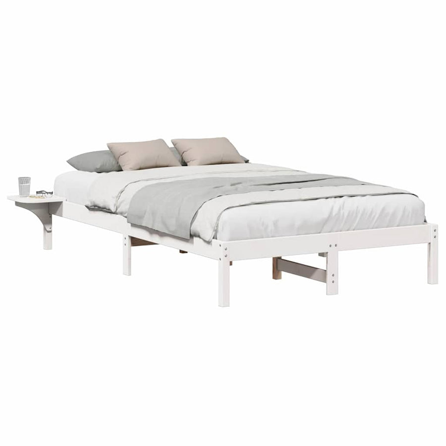 Bedframe met nachttafels Wit 135 x 190 cm Wit