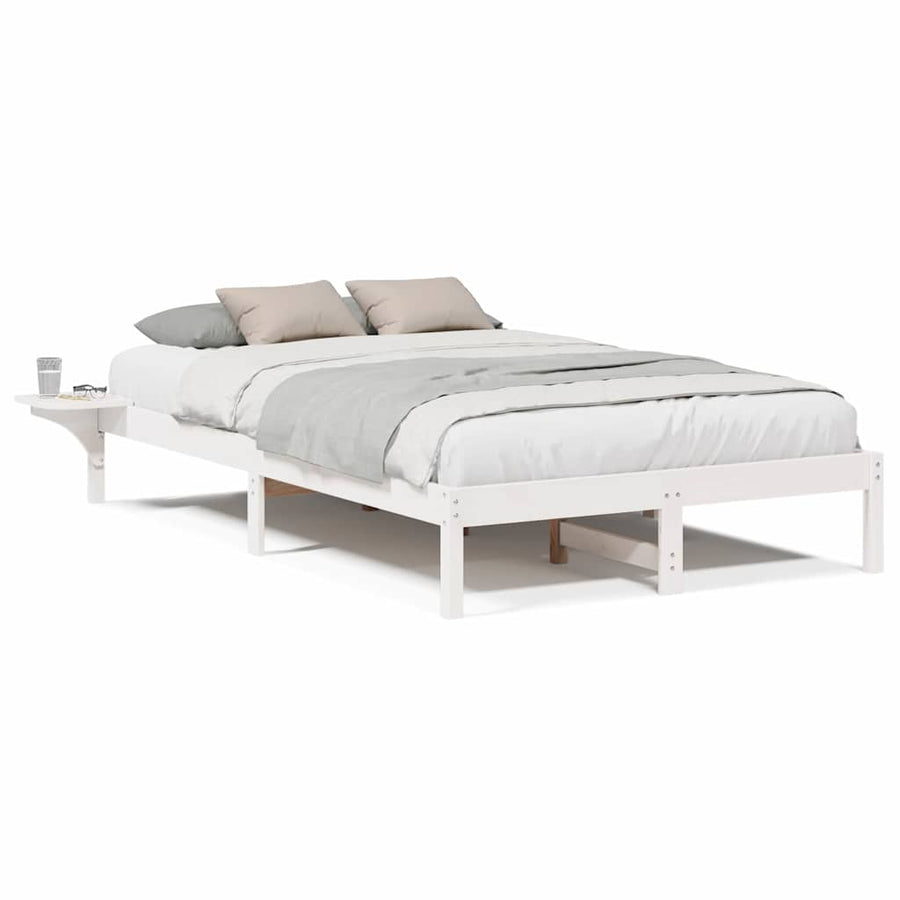 Bedframe met nachttafels Wit 135 x 190 cm Wit