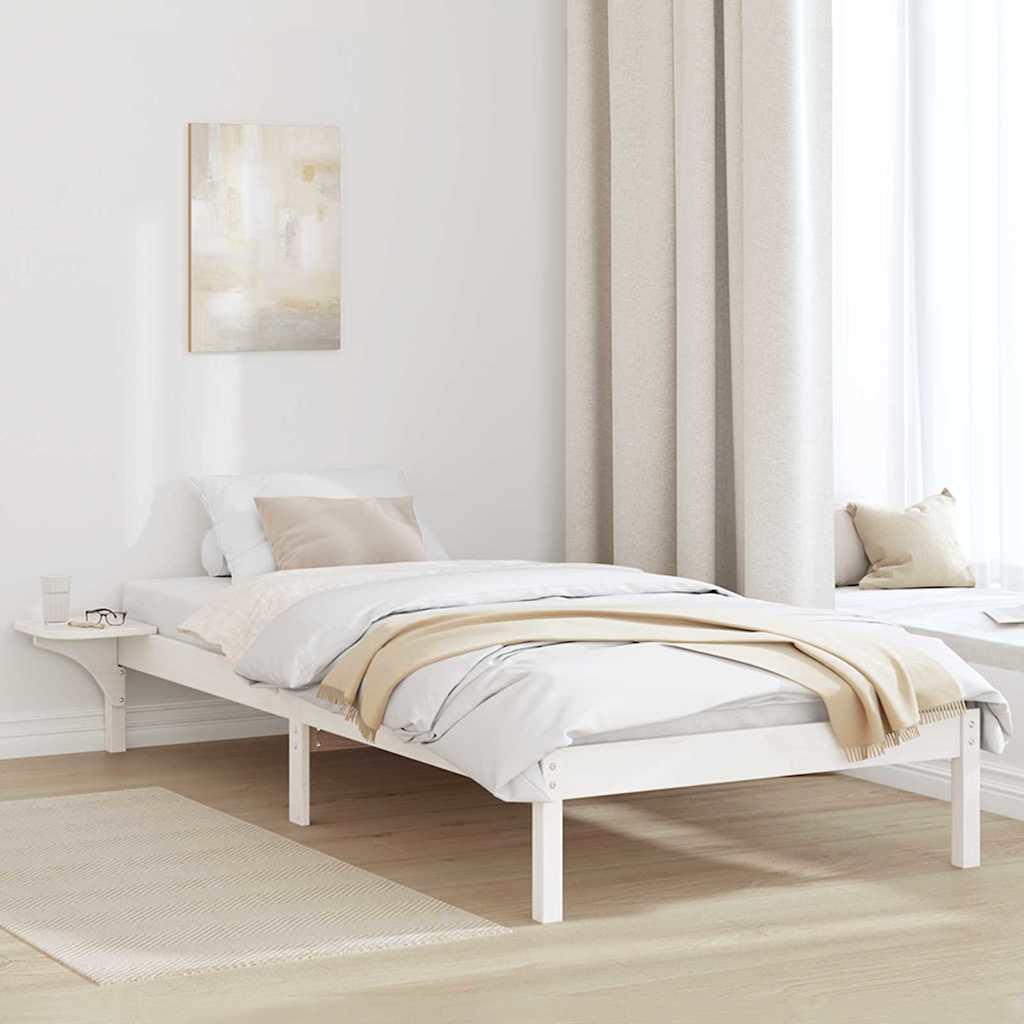 Bedframe met nachttafels Wit 100 x 200 cm Wit