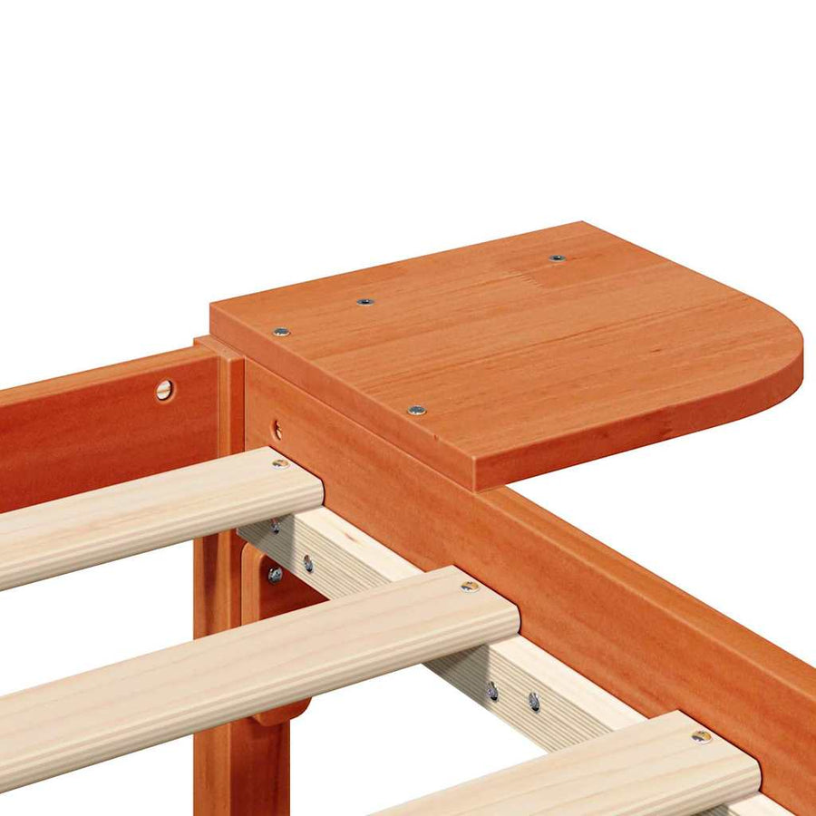 Bedframe met nachttafels Bruin 100 x 200 cm Wasbruin