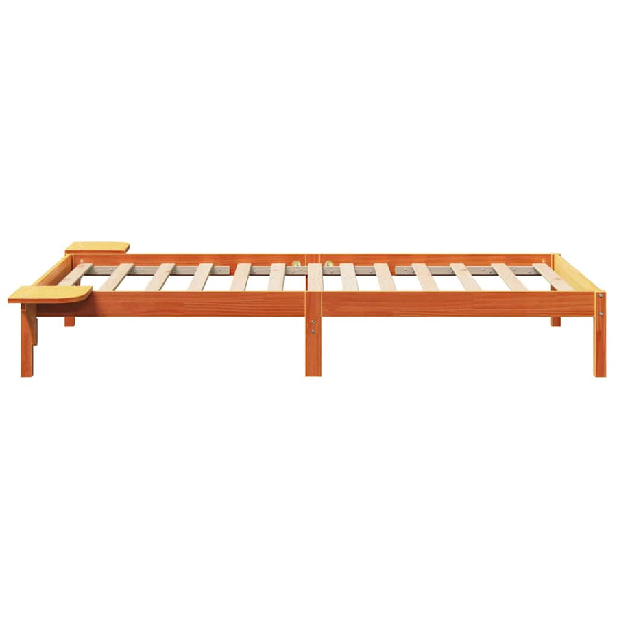 Bedframe met nachttafels Bruin 100 x 200 cm Wasbruin