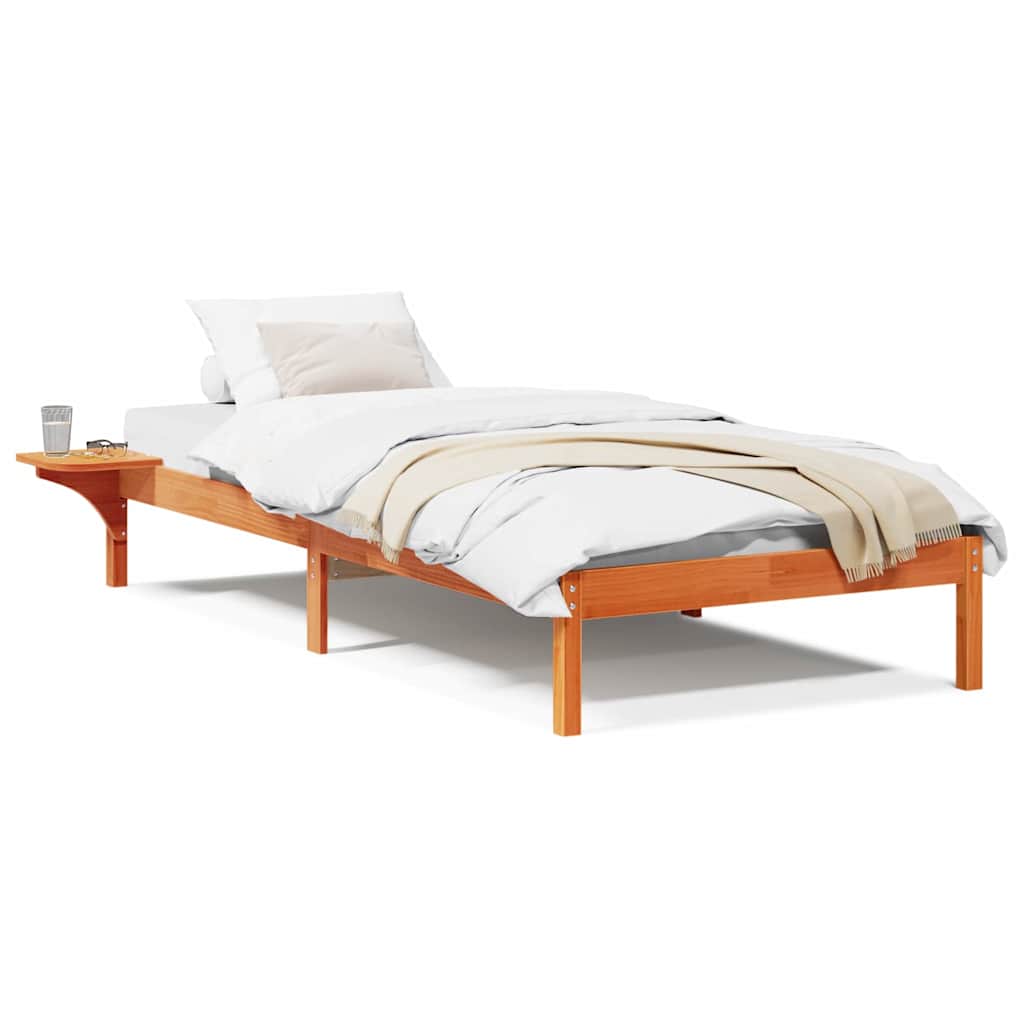 Bedframe met nachttafels Bruin 100 x 200 cm Wasbruin