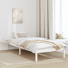 Bed Frame White 90 x 200 cm Solid Pine Wood
