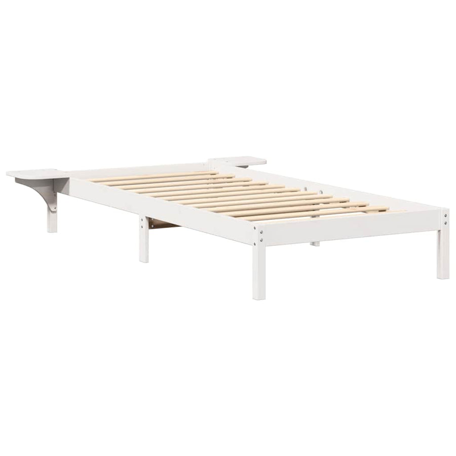 Bedframe met nachttafels Wit 90 x 200 cm Wit