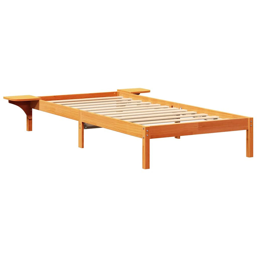 Bedframe met nachttafels Bruin 80 x 200 cm Wasbruin