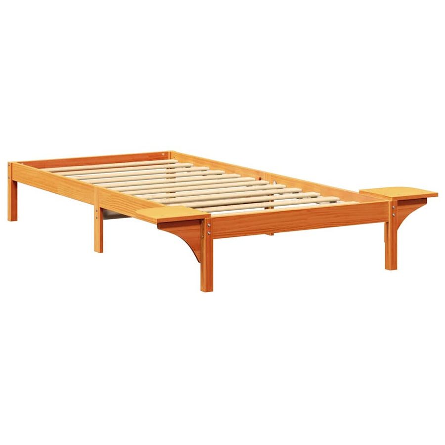Bedframe met nachttafels Bruin 80 x 200 cm Wasbruin