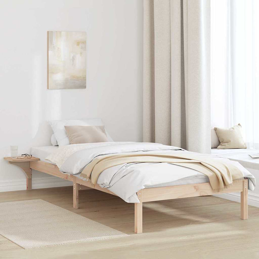 Bedframe met nachttafels Bruin 90 x 190 cm Bruin