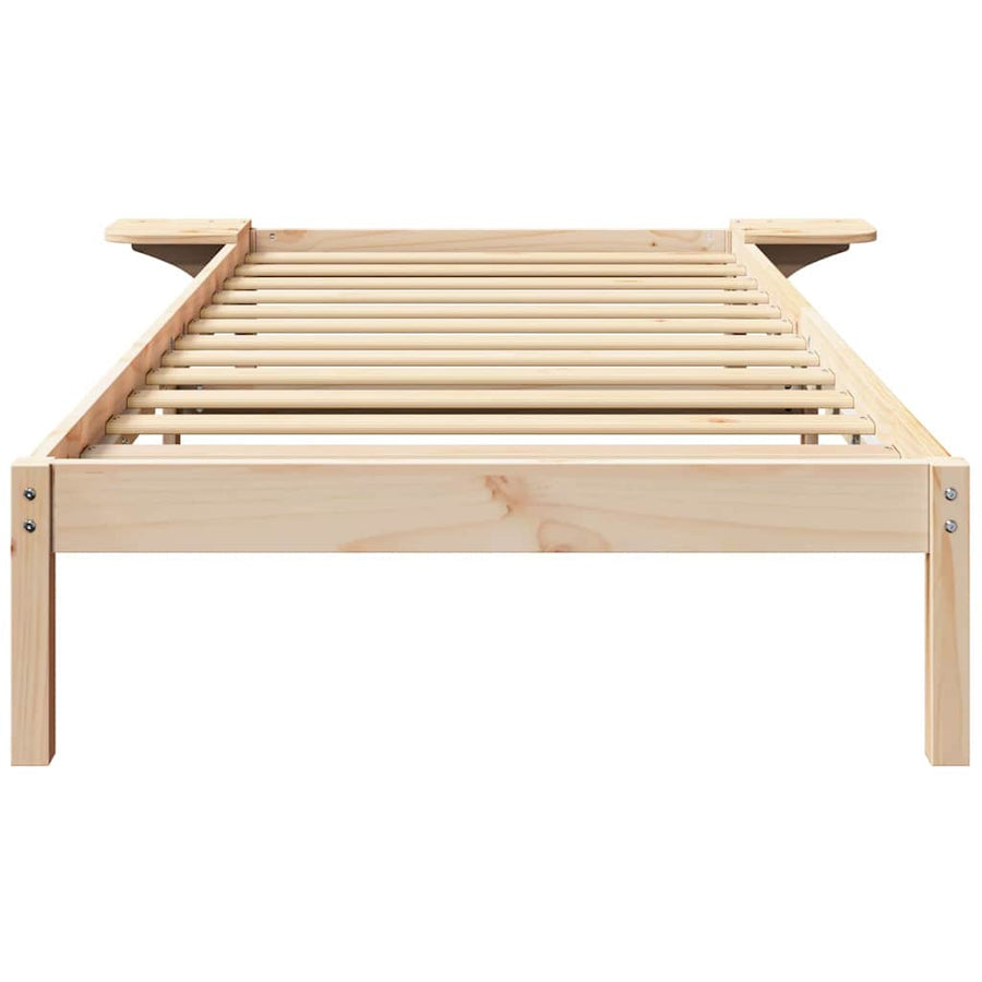 Bedframe met nachttafels Bruin 90 x 190 cm Bruin