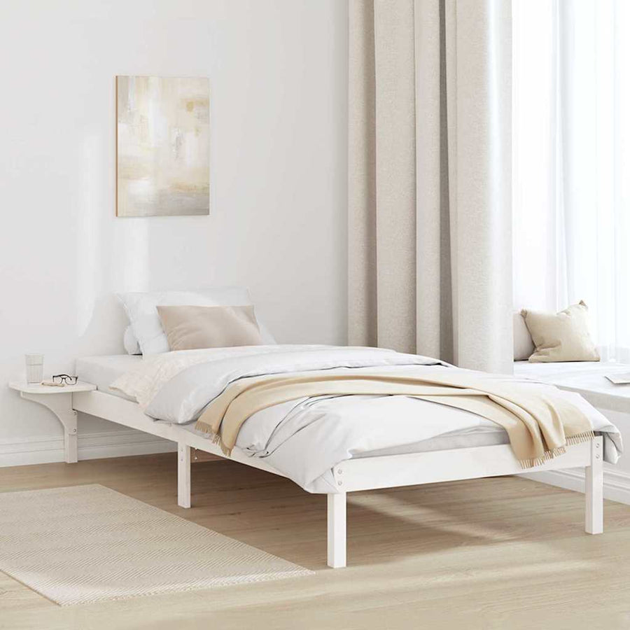Bedframe met nachttafels Wit 90 x 190 cm Wit