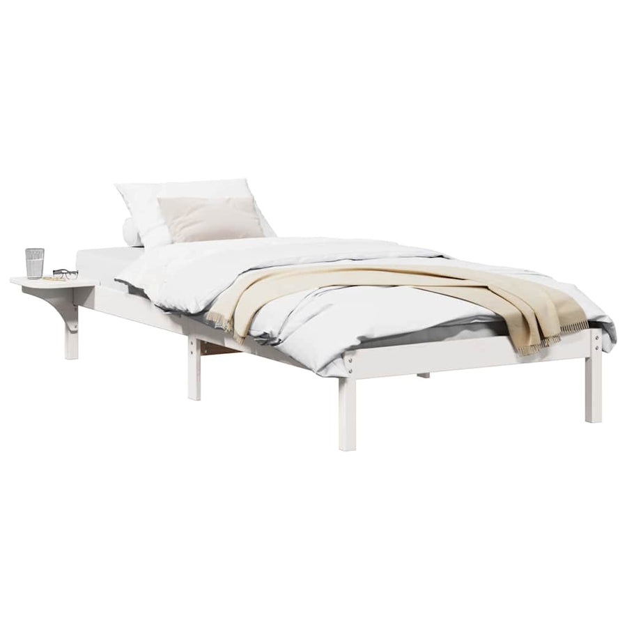 Bedframe met nachttafels Wit 90 x 190 cm Wit