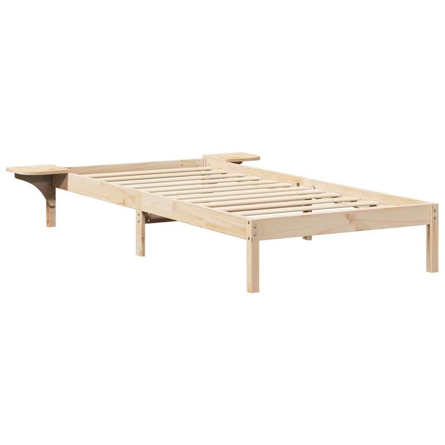 Bedframe met nachttafels Bruin 75 x 190 cm Bruin