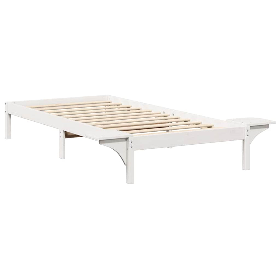 Bedframe met nachttafels Wit 75 x 190 cm Wit