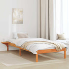 Bed Frame Waxed Brown 75 x 190 cm Solid Pine Wood