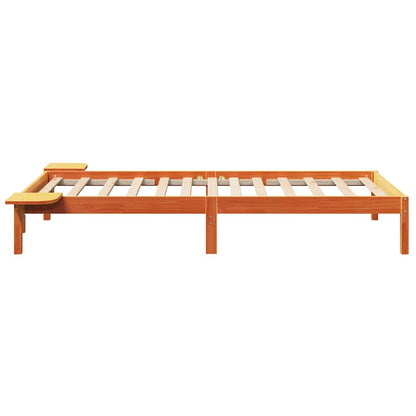 Bedframe met nachttafels Bruin 75 x 190 cm Wasbruin