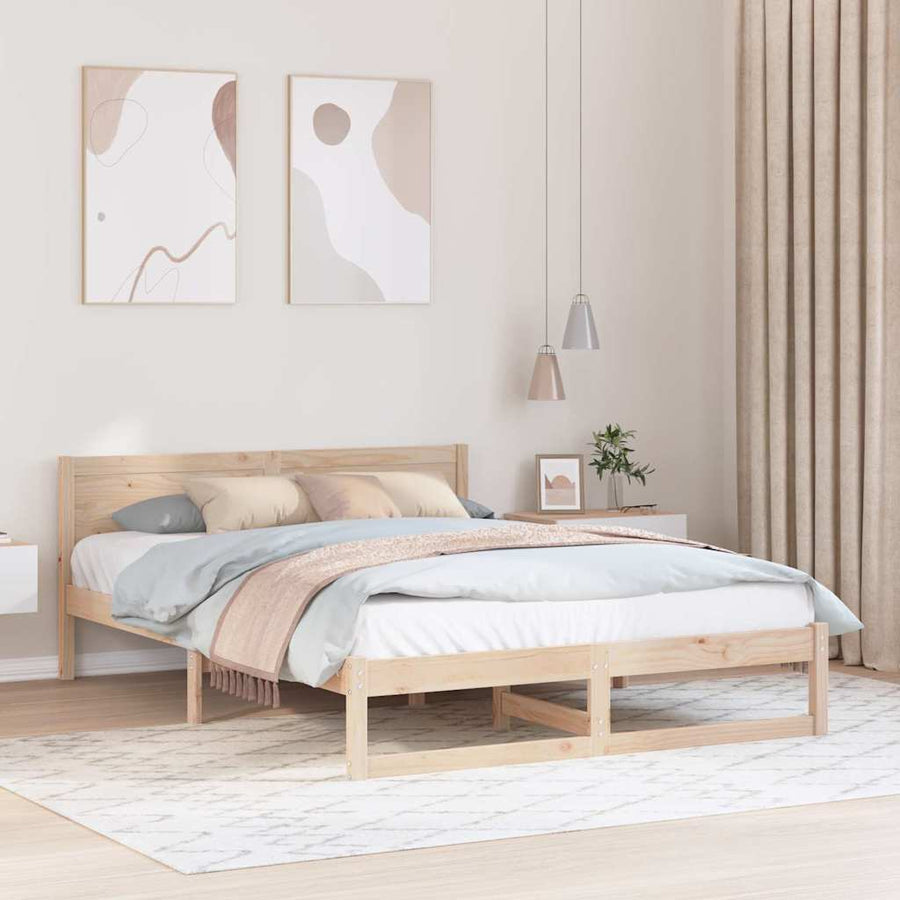Bedframe met Hoofdeinde 140x200 cm van Massief Vurenhout