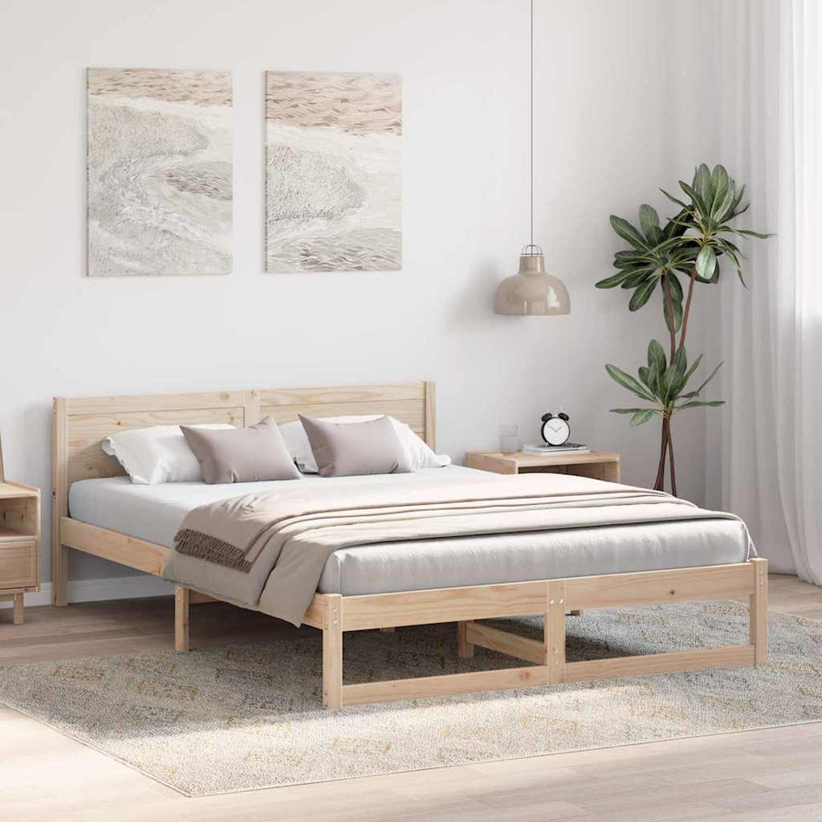 Bedframe met Hoofdeinde 140x200 cm van Massief Vurenhout