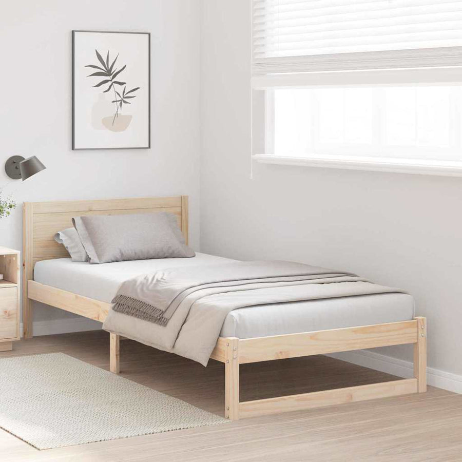 Bedombouw met Hoofdbord 90x200 cm Massief Hout