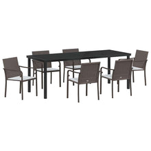 Tuin Eettafelset 7 Pcs Bruin En Zwart Pe Rattan