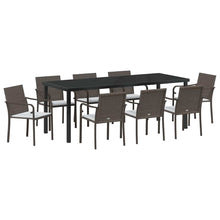 Tuin Eetset 9 Pcs Bruin Poly Riet