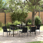 Tuinset 7-delig PE Rattan zwart grijs