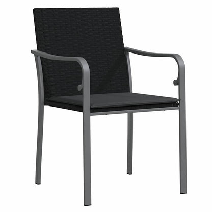 Tuin Eettafelset 7 Pcs Zwart En Grijs Pe Rattan