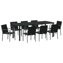 Tuin Eettafelset 9 Pcs Zwart En Grijs Pe Rattan