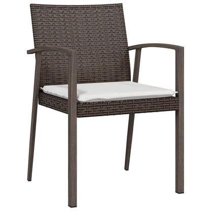 Tuin eettafelset 5 pcs Bruin en zwart PE Rattan