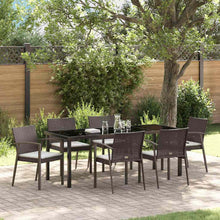 Tuin Eettafelset 7 Pcs Bruin En Zwart Pe Rattan