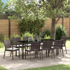 Garden Dining Set 9 pcs Brown and Black PE Rattan