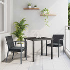 Tuin eettafelset 3-delig PE Rattan zwart grijs