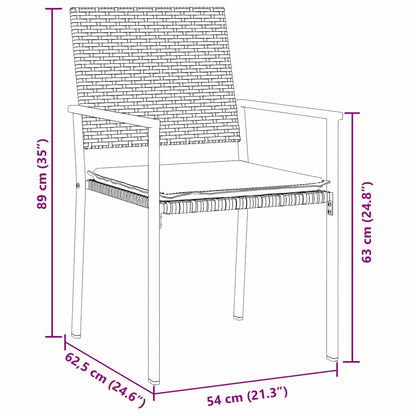 Tuin Eettafelset 7 Pcs Zwart En Licht Grijs Pe Rattan