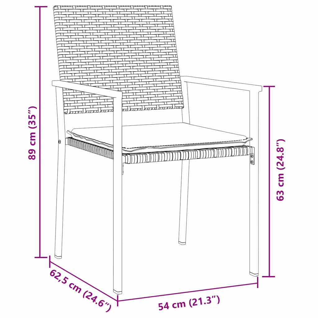 Tuin Eettafelset 9 Pcs Zwart En Licht Grijs Pe Rattan