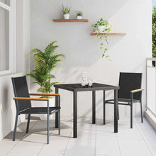 Tuin eettafelset 3 pcs Zwart Poedercoating staal