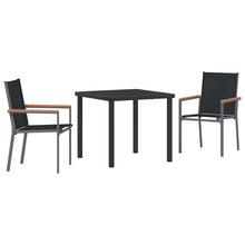 Tuin eettafelset 3 pcs Zwart Poedercoating staal