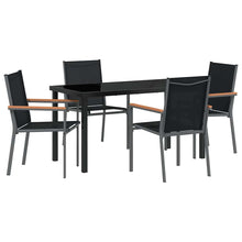 Tuin eettafelset 5 pcs Zwart Poedercoating staal