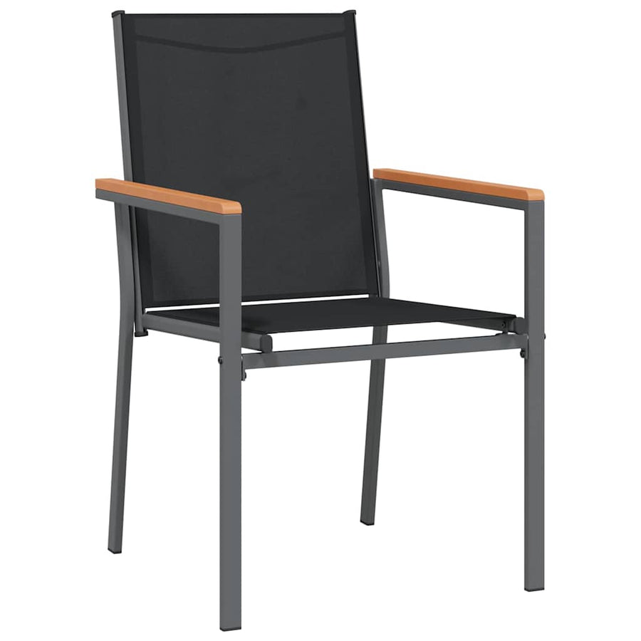 Tuin eettafelset 5 pcs Zwart Poedercoating staal