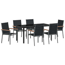 Tuin eettafelset 7 pcs Zwart Poedercoating staal