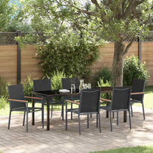 Tuin eettafelset 7 pcs Zwart Poedercoating staal