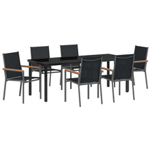 Tuin eettafelset 7 pcs Zwart Poedercoating staal