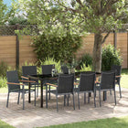 Outdoor Dining Set 9 pcs Black Powder-Coated Steel