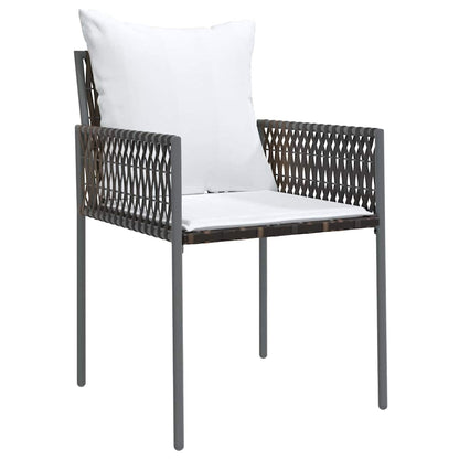Tuin eettafelset 5 pcs Bruin en zwart PE Rattan