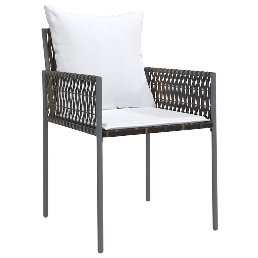 Tuin eettafelset 5 pcs Bruin en zwart PE Rattan